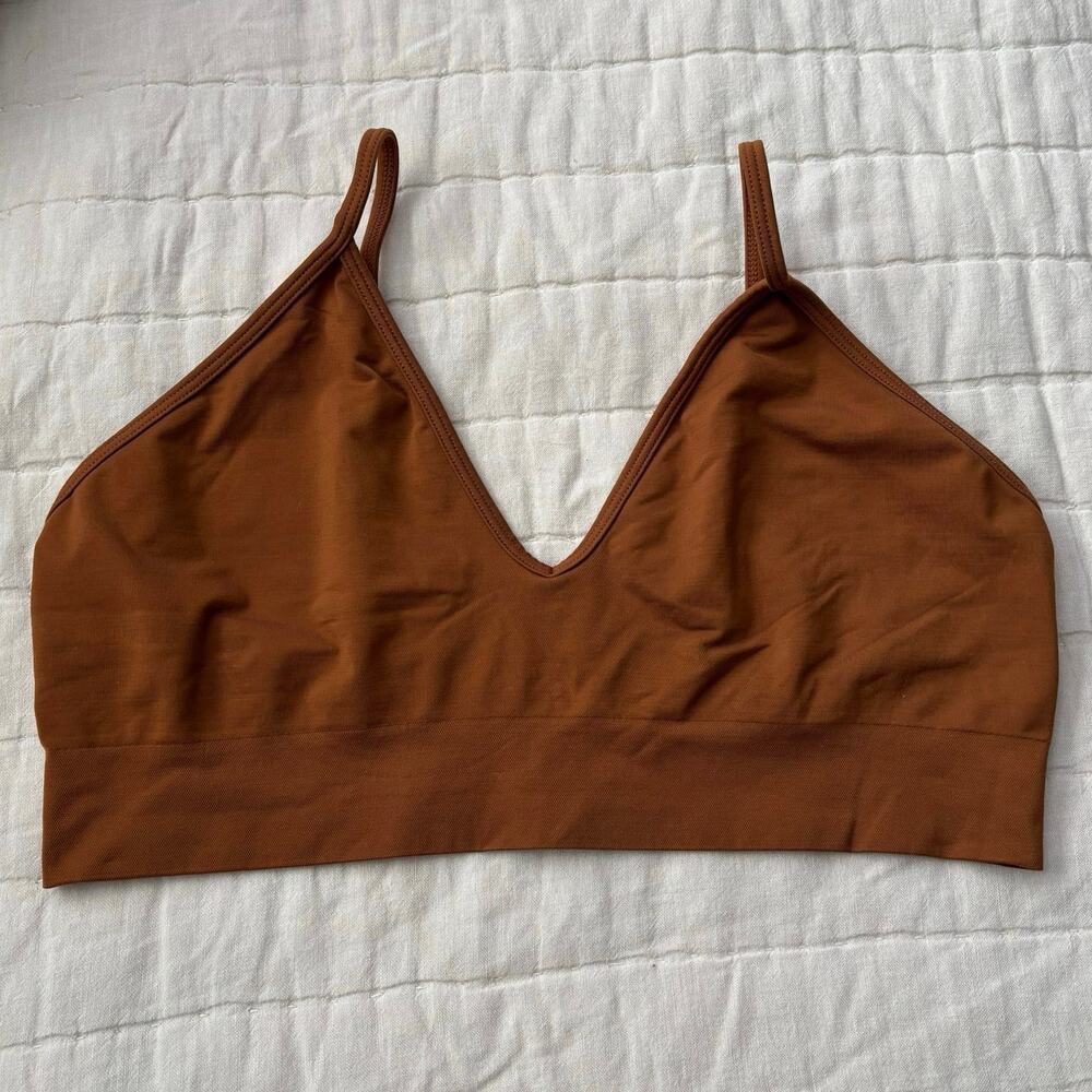 SKIMS Size 1X Soft Smoothing Seamless Bralette Cocoa Brown - Picture 1 of 3